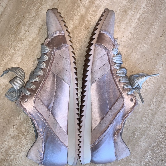 PEDRO GARCÍA España baby pink satin/ & suede sneakers, laces, raw edges. 41 EUC - Picture 7 of 13
